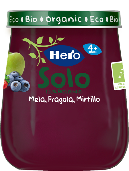 HERO BABY SOLO OMOGENEIZZATO MELA FRAGOLA MIRTILLO 120 G - pharmaonline24.it