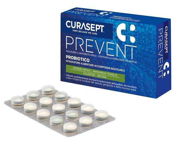 CURASEPT PREVENT PROBIOTICO 14 COMPRESSE MASTICABILI - pharmaonline24.it