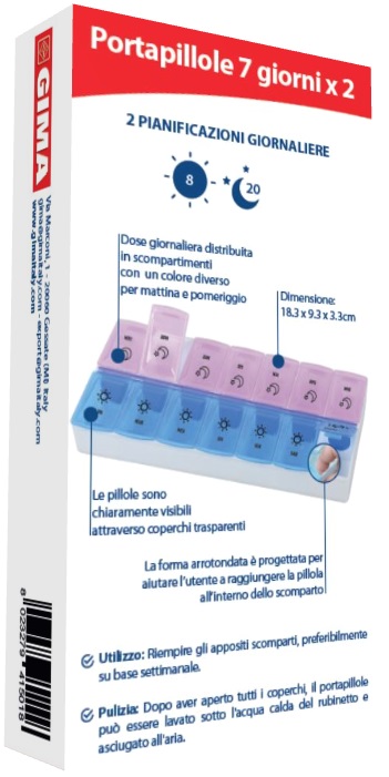 PORTAPILLOLE SETTIMANALE 7 GIORNI X 2 - pharmaonline24.it