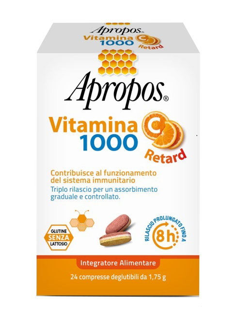 APROPOS VITAMINA C 1000 A RILASCIO PROLUNGATO 24 COMPRESSE DEGLUTIBILI - pharmaonline24.it