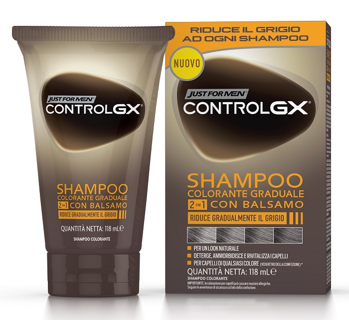 JUST FOR MEN CONTROL GX SHAMPOO COLORANTE GRADUALE 2 IN 1 CON BALSAMO 150 ML - pharmaonline24.it