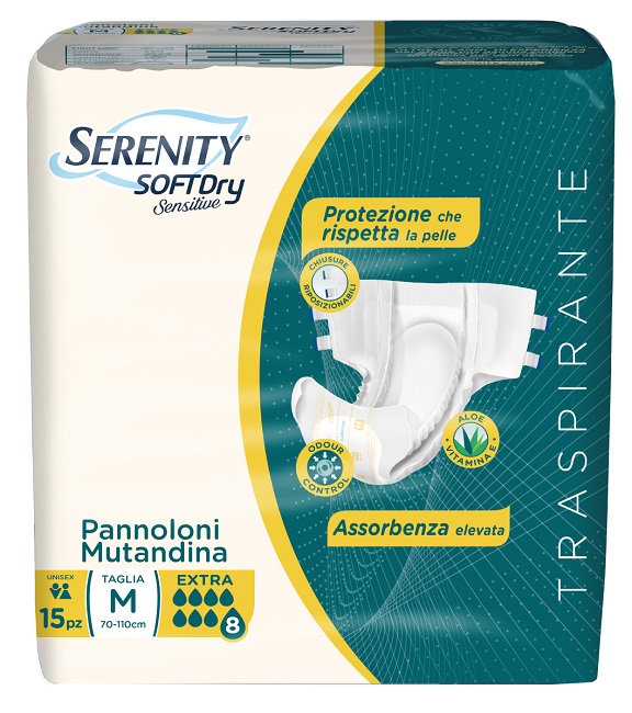 PANNOLONE MUTANDINA SERENITY SD SENSITIVE EXTRA M 15 PEZZI - pharmaonline24.it