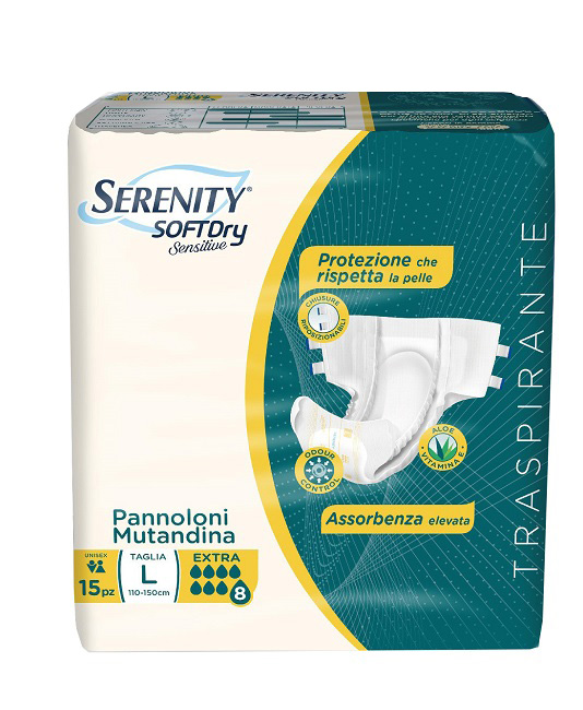 PANNOLONE MUTANDINA SERENITY SD SENSITIVE EXTRA L 15 PEZZI - pharmaonline24.it