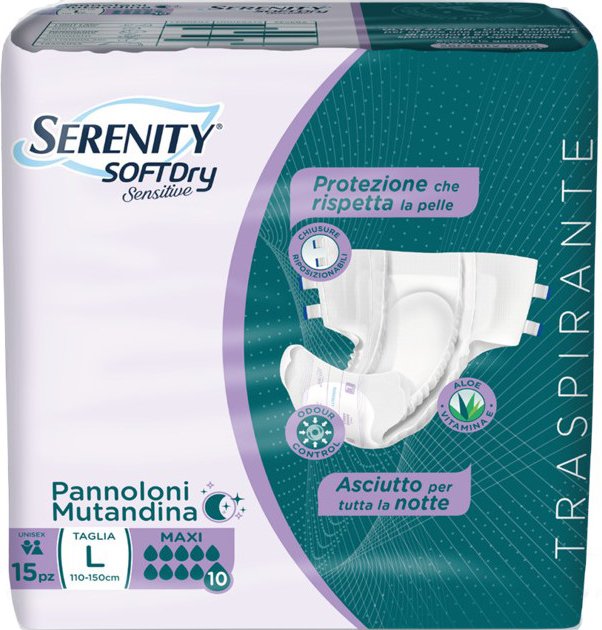 PANNOLONE MUTANDINA SERENITY SD SENSITIVE MAXI L 15 PEZZI - pharmaonline24.it