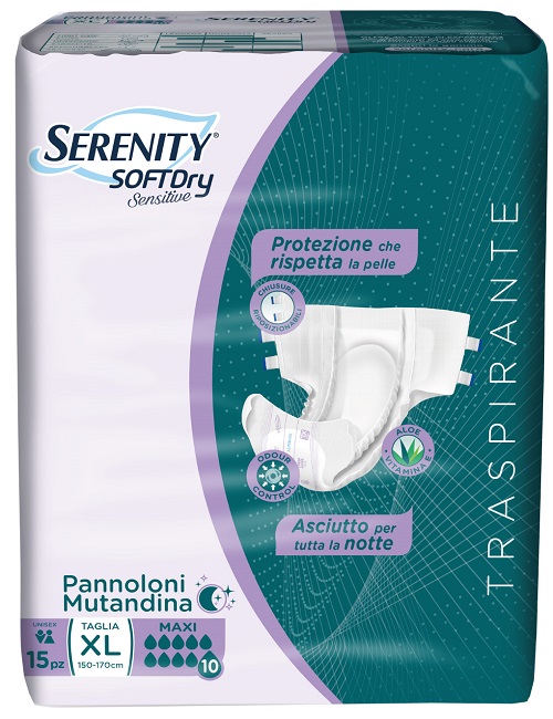 PANNOLONE MUTANDINA SERENITY SD SENSITIVE MAXI XL 15 PEZZI - pharmaonline24.it