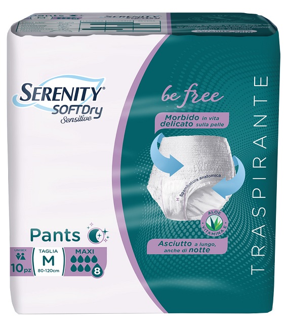 SERENITY PANTS SD SENSITIVE BE FREE MAXI M 10 PEZZI - pharmaonline24.it