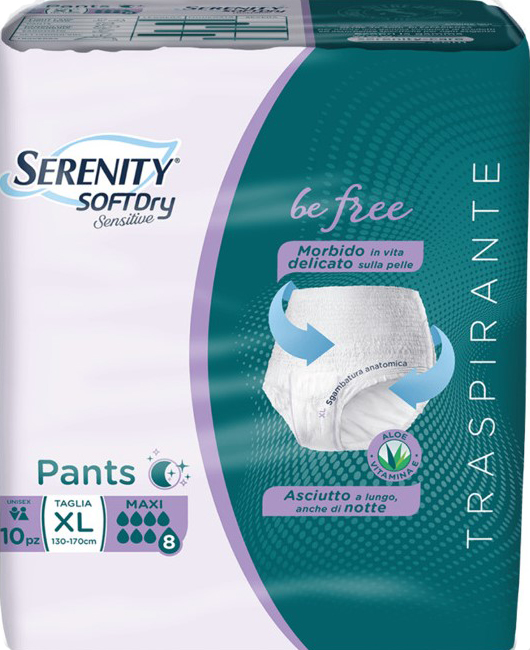 SERENITY PANTS SD SENSITIVE BE FREE MAXI XL 10 PEZZI - pharmaonline24.it
