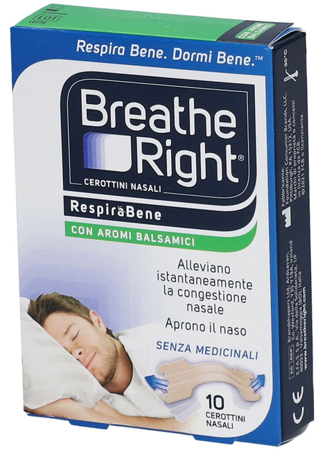 CEROTTI NASALI BREATHE RIGHT BALSAMICI 10 PEZZI - pharmaonline24.it