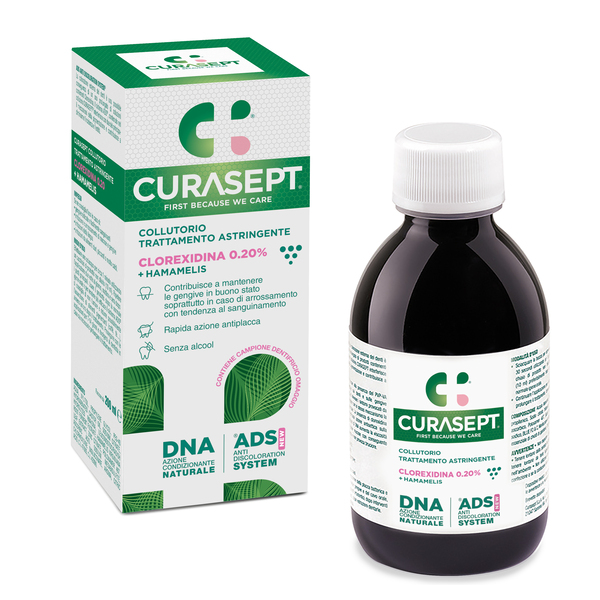 CURASEPT COLLUTORIO ADS DNA TRATTAMENTO ASTRINGENTE 200 ML + CAMPIONE OMAGGIO DENTIFRICIO ASTRINGENTE 6 ML - pharmaonline24.it