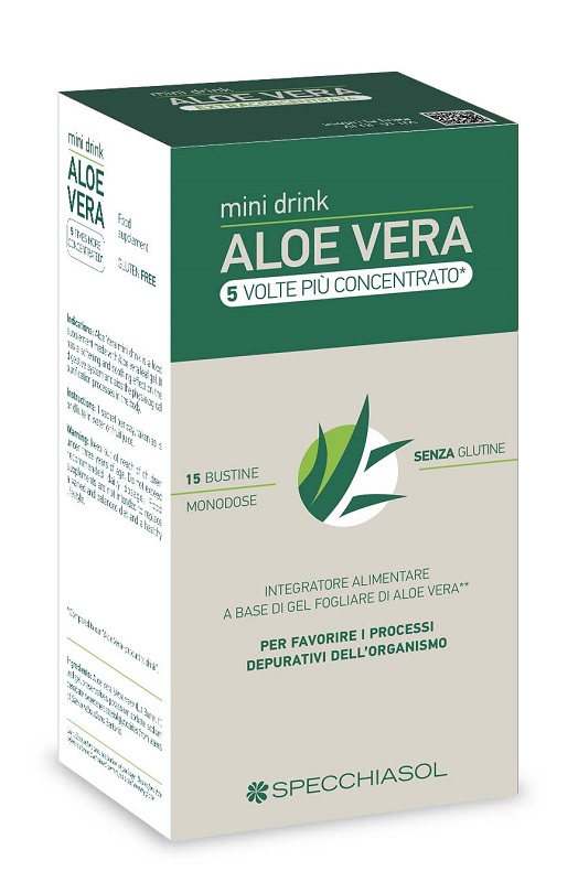 ALOE VERA MINI DRINK 5 VOLTE PIU' CONCENTRATO 15 BUSTINE DA 10 ML - pharmaonline24.it