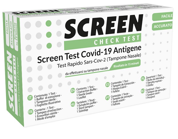 SCREEN TEST AUTODIAGNOSTICO ANTIGENICO RAPIDO COVID-19 SARS-COV-2 TAMPONI NASALI SELFTEST COVID TEST ANTIGENE SCREEN - pharmaonline24.it