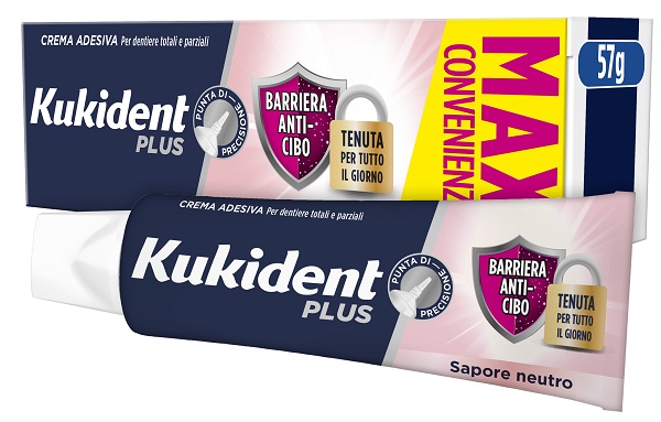 KUKIDENT PLUS BARRIERA ANTI-CIBO NEUTRO CREMA ADESIVA DENTIERE 57 G - pharmaonline24.it