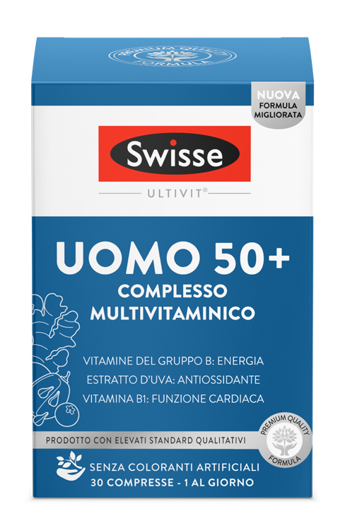SWISSE MULTIVITAMINICO UOMO 50+ 30 COMPRESSE - pharmaonline24.it