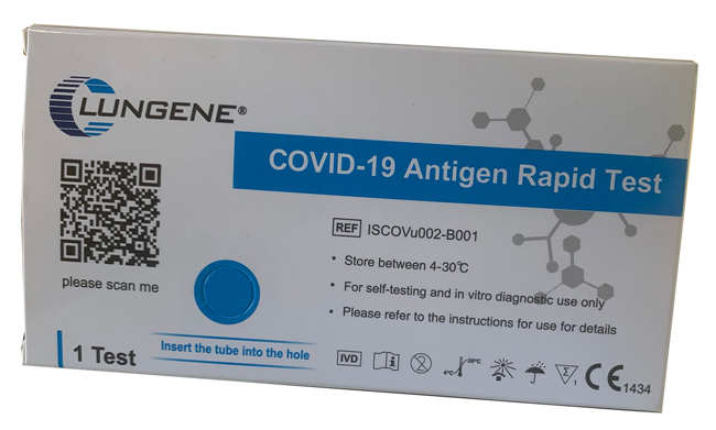 TEST ANTIGENICO RAPIDO COVID-19 CLUNGENE AUTODIAGNOSTICO DETERMINAZIONE QUALITATIVA ANTGENI SARS-COV-2 IN TAMPONI NASALI MEDIANTE IMMUNOCROMATOGRAFIA - pharmaonline24.it