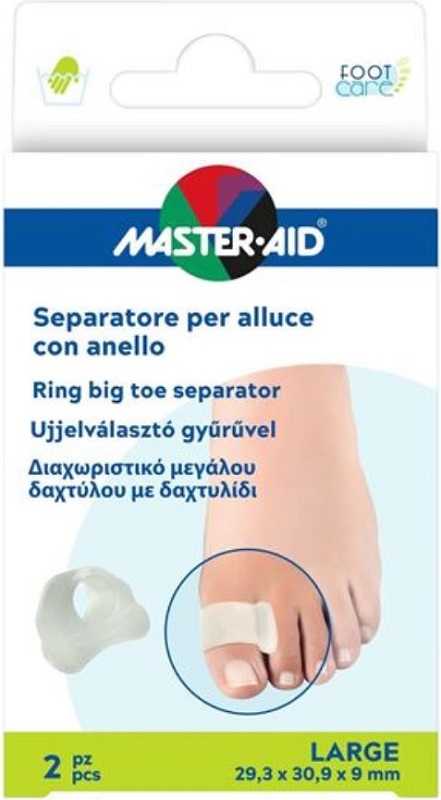 SEPARATORE ALLUCE MASTER-AID FOOTCARE CON ANELLO LARGE 2 PEZZI D4 - pharmaonline24.it