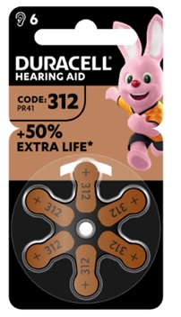 DURACELL EASY TAB 312 MARRONE BATTERIA PER APPARECCHIO ACUSTICO 6 PEZZI - pharmaonline24.it